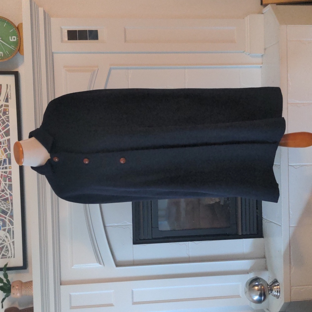 Adam Arnold navy blue wool cape
